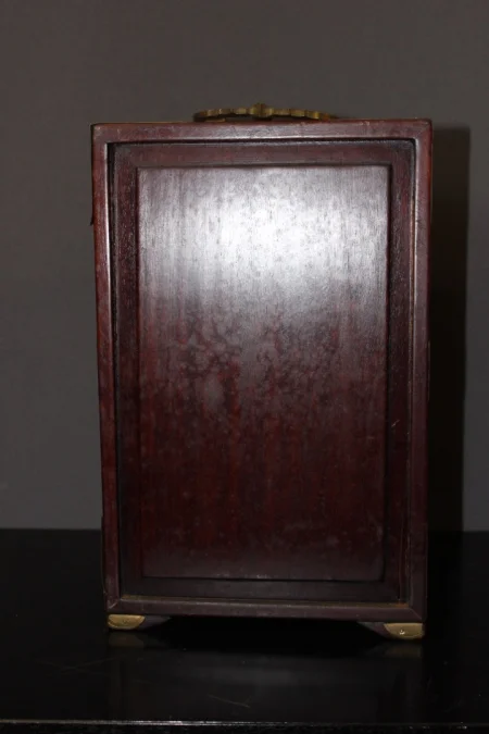 Petit Cabinet Chinois En Bois Et Pierre Dure XX Siècle