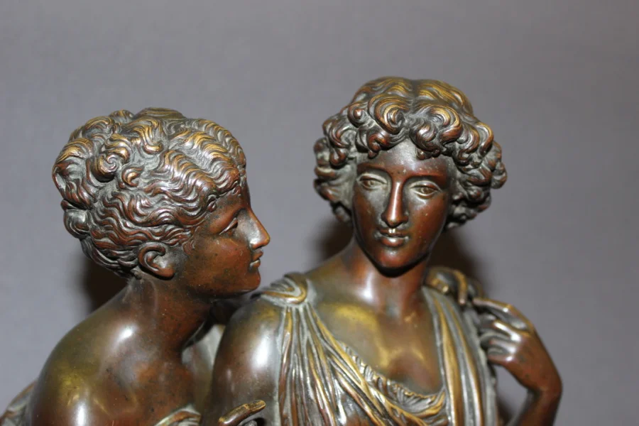 Bronze Orphée Et Eurydice d'Après Hippolyte Moreau Fin XIX