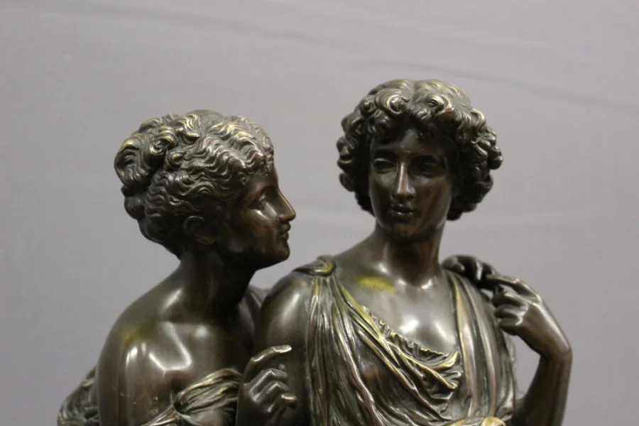 Bronze Orphée Et Eurydice d'Après Hippolyte Moreau Fin XIX