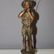 Bronze Par Lavergne Représentant Un Pêcheur vers 1900