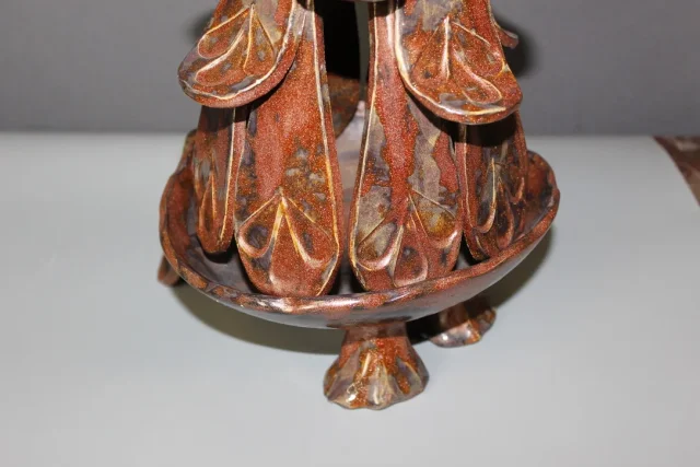 Coq En Céramique Marron Vers 1950