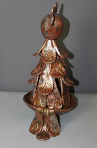 Coq En Céramique Marron Vers 1950