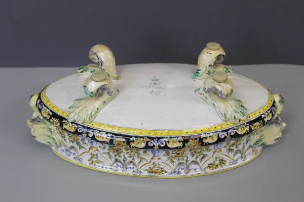 Jardinière En Faïence De Blois Par J. Tortat Fin XIX