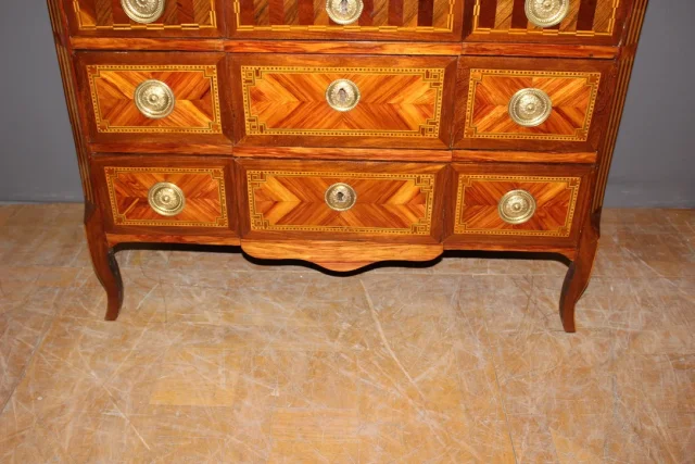 Commode secrétaire  Transition En Marqueterie XVIII Siècle