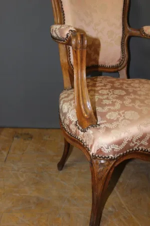 Fauteuil d'époque Louis XV En Hêtre XVIII