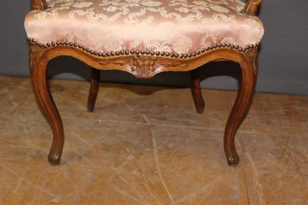 Fauteuil d'époque Louis XV En Hêtre XVIII