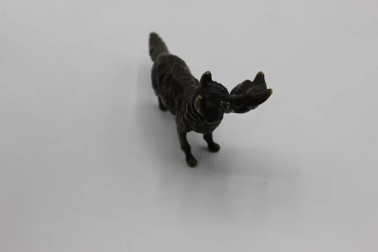 Petit Bronze  Le Renard Et Le Canard Fin XIX