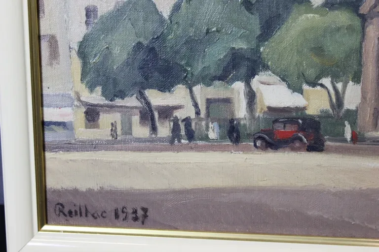 纸板油画，签名：REILLAC