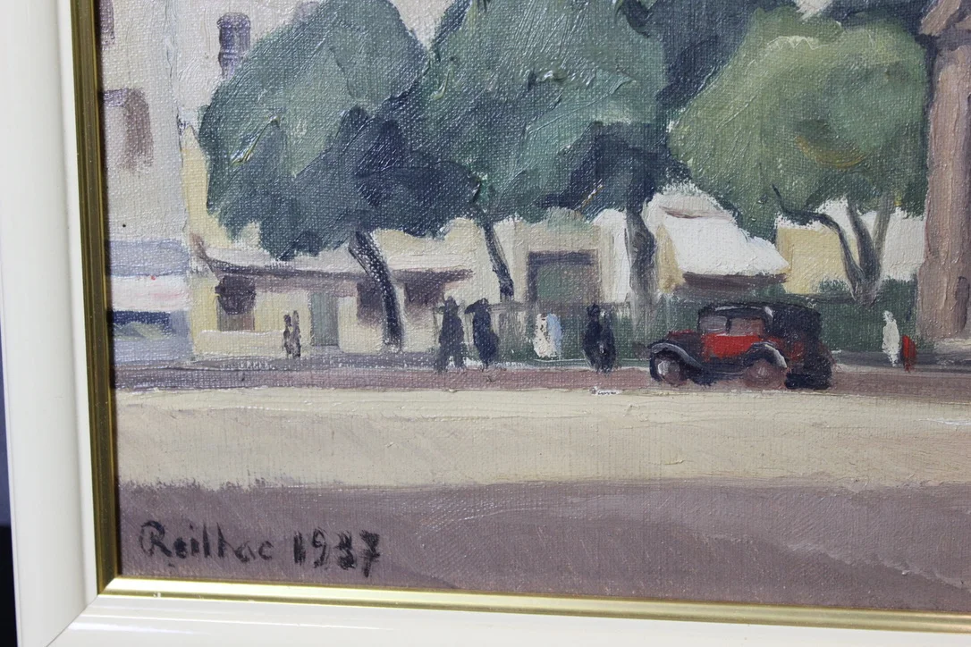 Huile Sur Carton église De Saint Germain Des Prés Par Reillac 1937