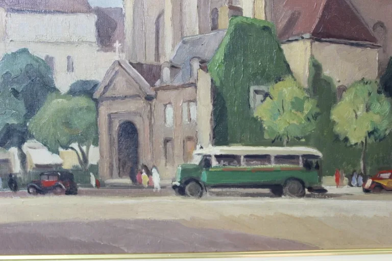 纸板油画，签名：REILLAC