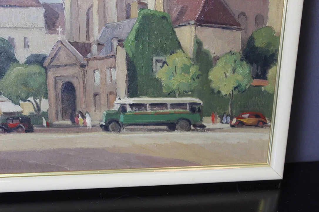 Huile Sur Carton église De Saint Germain Des Prés Par Reillac 1937