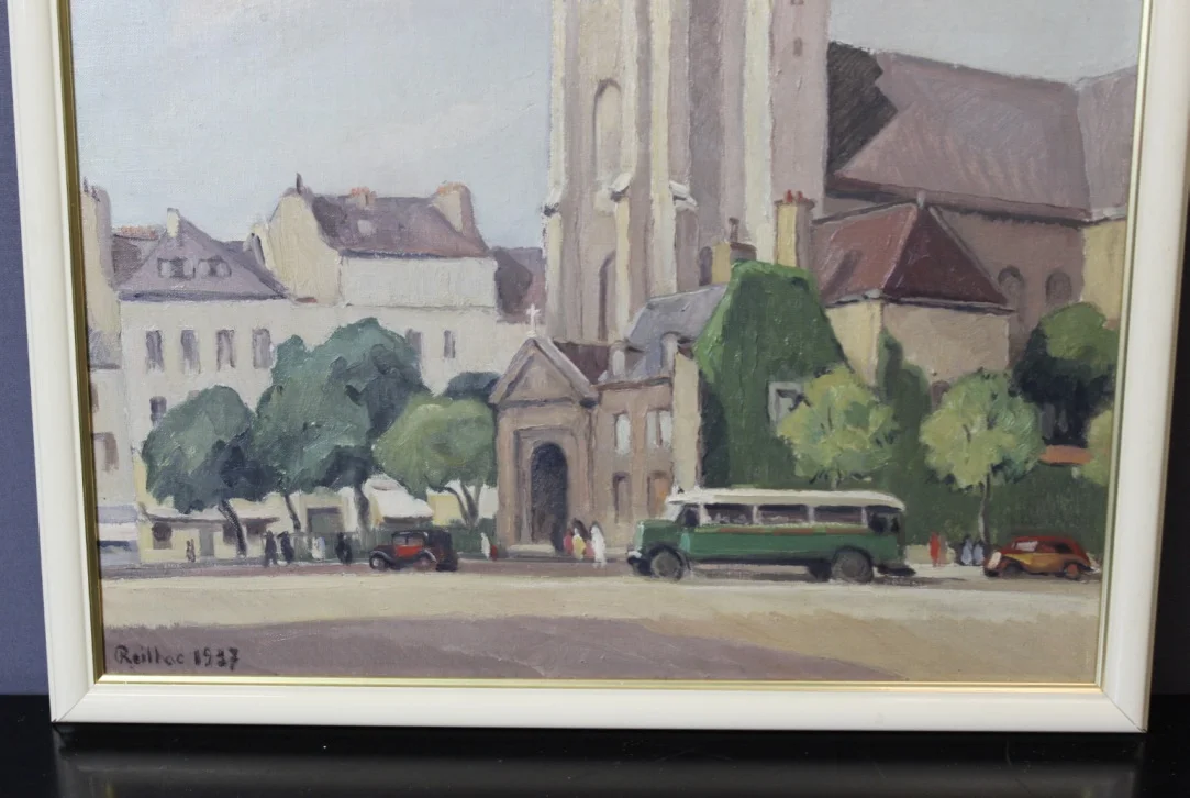 Huile Sur Carton église De Saint Germain Des Prés Par Reillac 1937