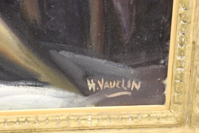 キャンバスに油彩、VAUCLIN 署名