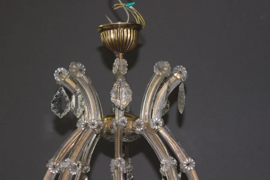 Lustre Murano à Huit Lumières Vers 1950