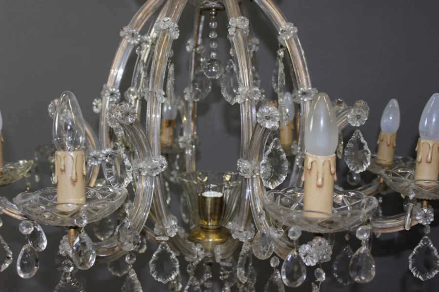 Lustre Murano à Huit Lumières Vers 1950