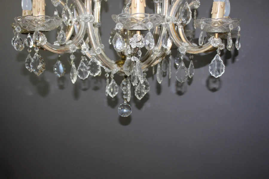 Lustre Murano à Huit Lumières Vers 1950