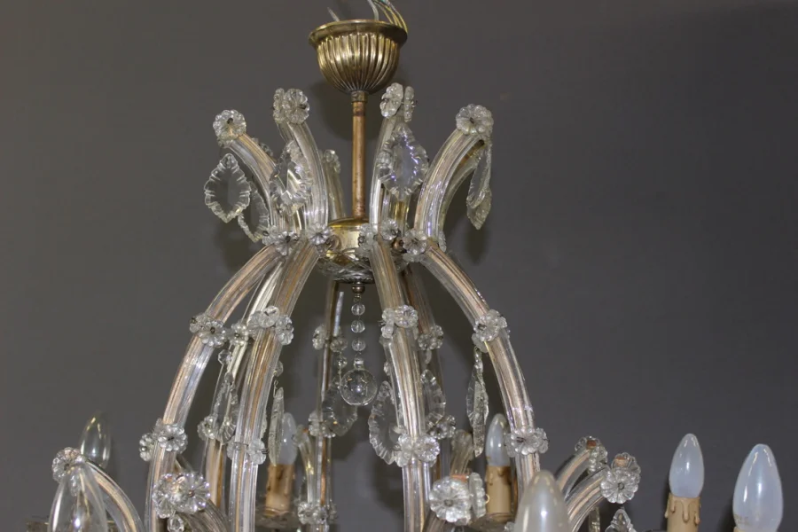 Lustre Murano à Huit Lumières Vers 1950