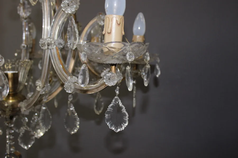 Lustre Murano à Huit Lumières Vers 1950