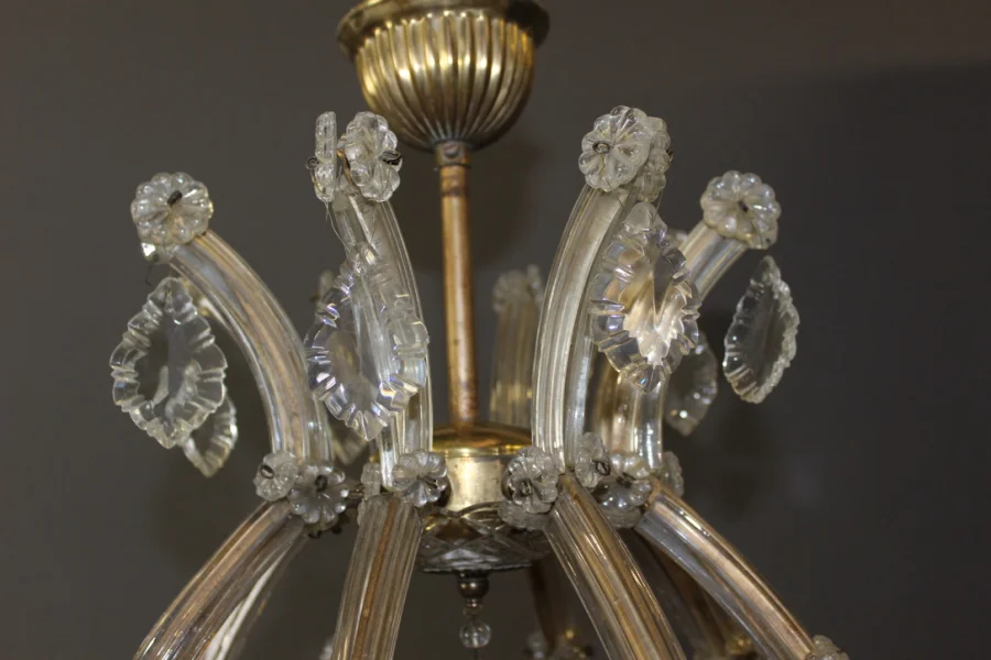 Lustre Murano à Huit Lumières Vers 1950