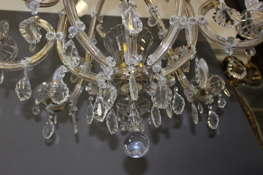 Lustre Murano à Huit Lumières Vers 1950