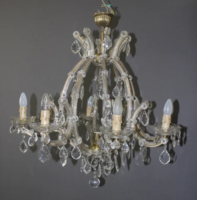 Lustre Murano à Huit Lumières Vers 1950