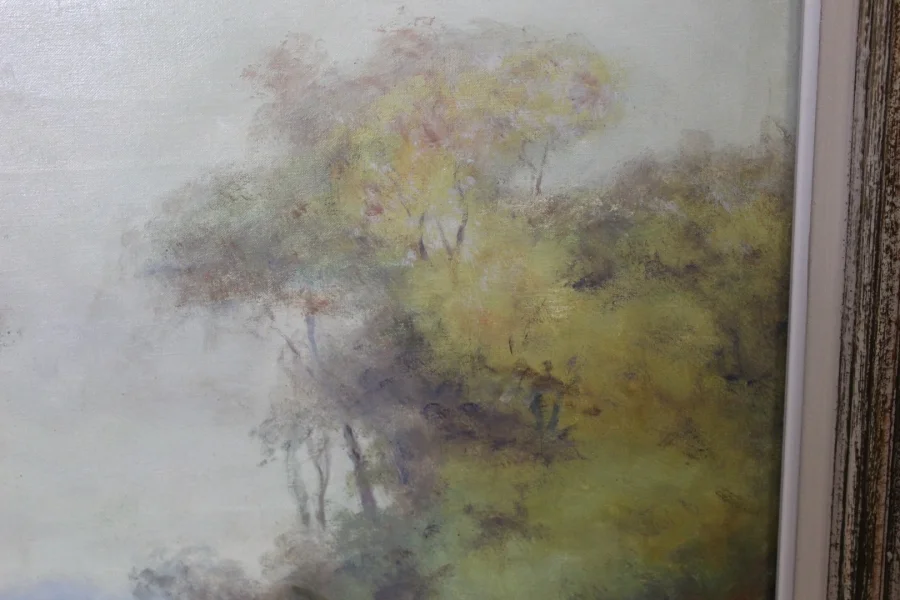 Huile Sur Toile Chasse à Cour Par Eugène Péchaubès Vers 1930