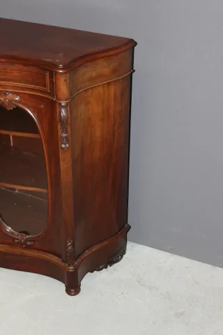 Vitrine Galbée Napoléon III En Acajou Vers 1880