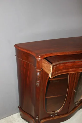Vitrine Galbée Napoléon III En Acajou Vers 1880