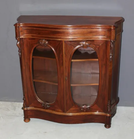 Vitrine Galbée Napoléon III En Acajou Vers 1880
