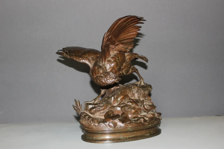 Bronze La Perdrix Et Le Lézard Par Arson XIX
