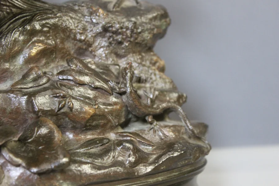 Bronze La Perdrix Et Le Lézard Par Arson XIX