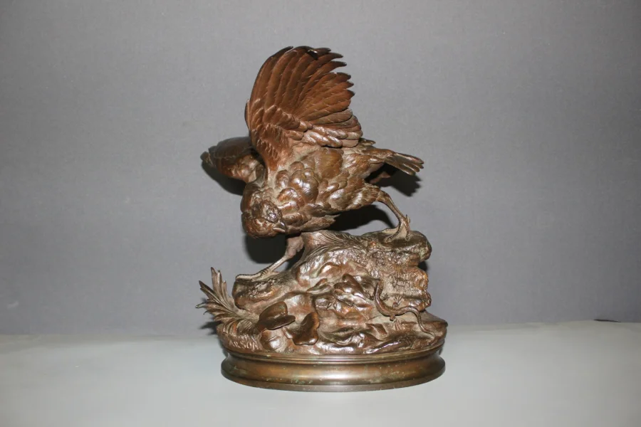 Bronze La Perdrix Et Le Lézard Par Arson XIX