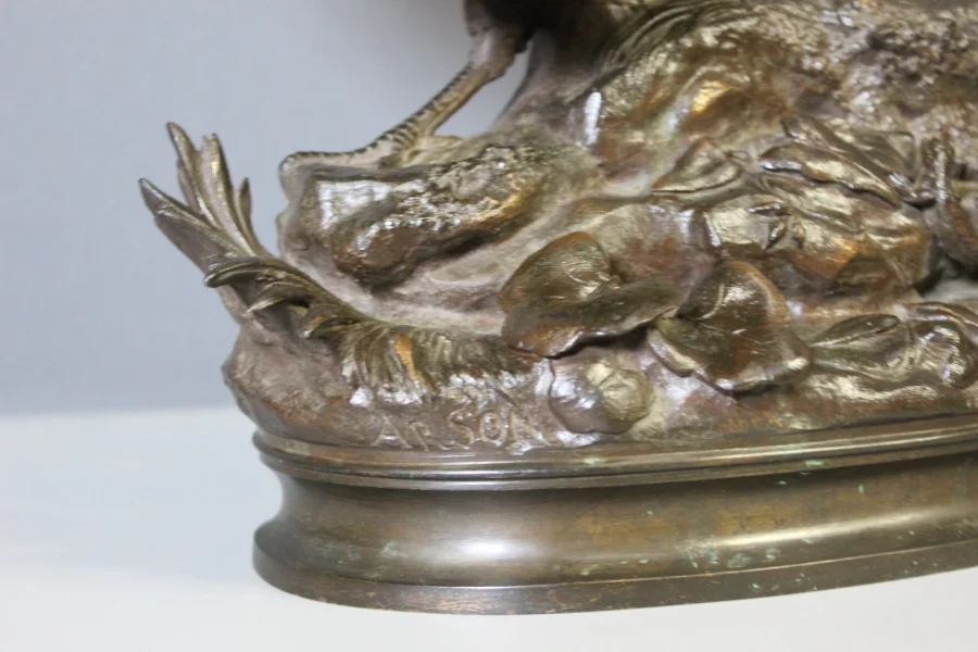 Bronze La Perdrix Et Le Lézard Par Arson XIX