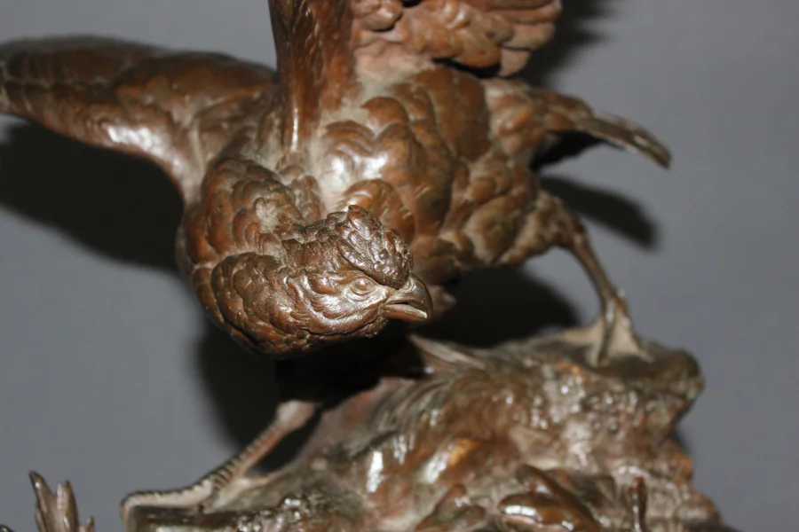 Bronze La Perdrix Et Le Lézard Par Arson XIX