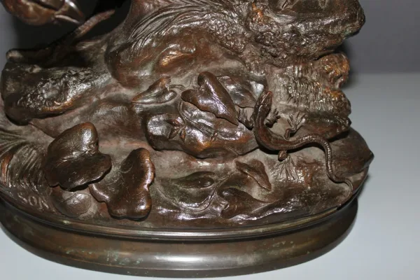 Bronze La Perdrix Et Le Lézard Par Arson XIX