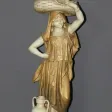 Jeune Femme Orientaliste  Au Panier Art Nouveau Par Royal Dux Vers 1900