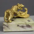 Bronze Doré , Tigre Attaquant Un Aigle Vers 1900