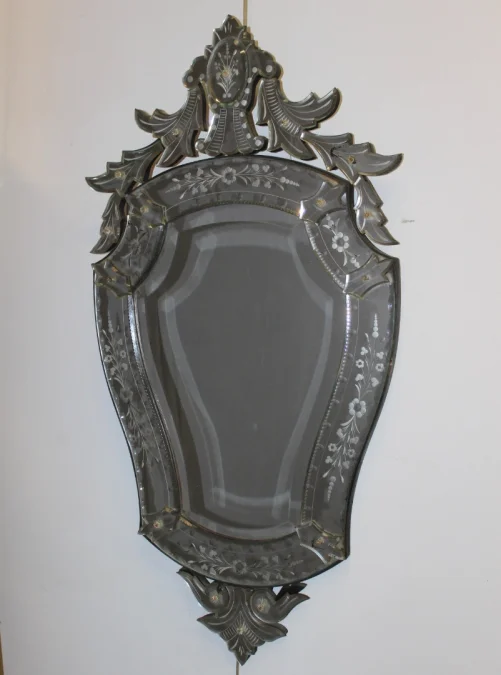 Miroir De Venise à Décor De Fleurs Vers 1950