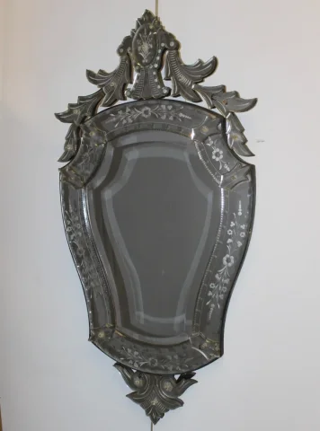 Miroir De Venise à Décor De Fleurs Vers 1950