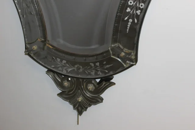 Miroir De Venise à Décor De Fleurs Vers 1950