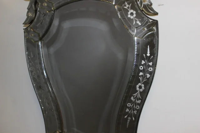 Miroir De Venise à Décor De Fleurs Vers 1950