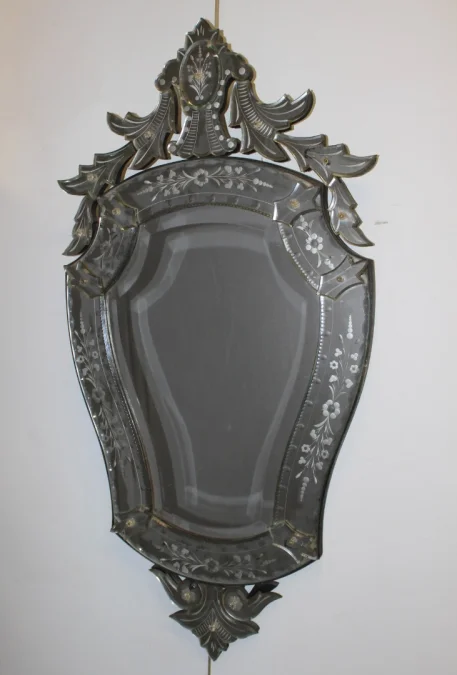 Miroir De Venise à Décor De Fleurs Vers 1950