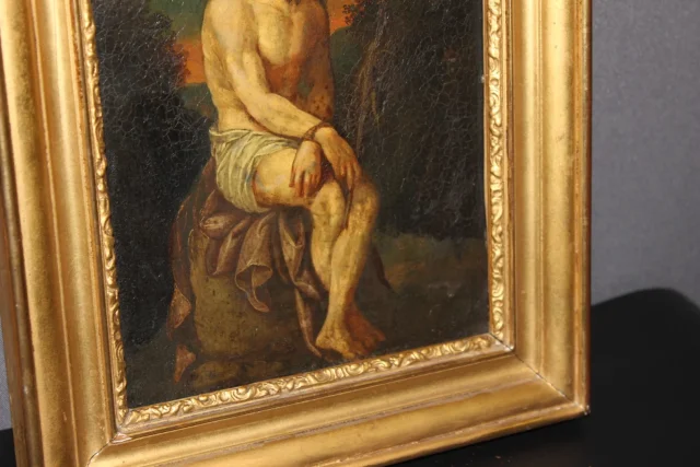 Huile Sur Cuivre Christ Au Roseau Fin XVII