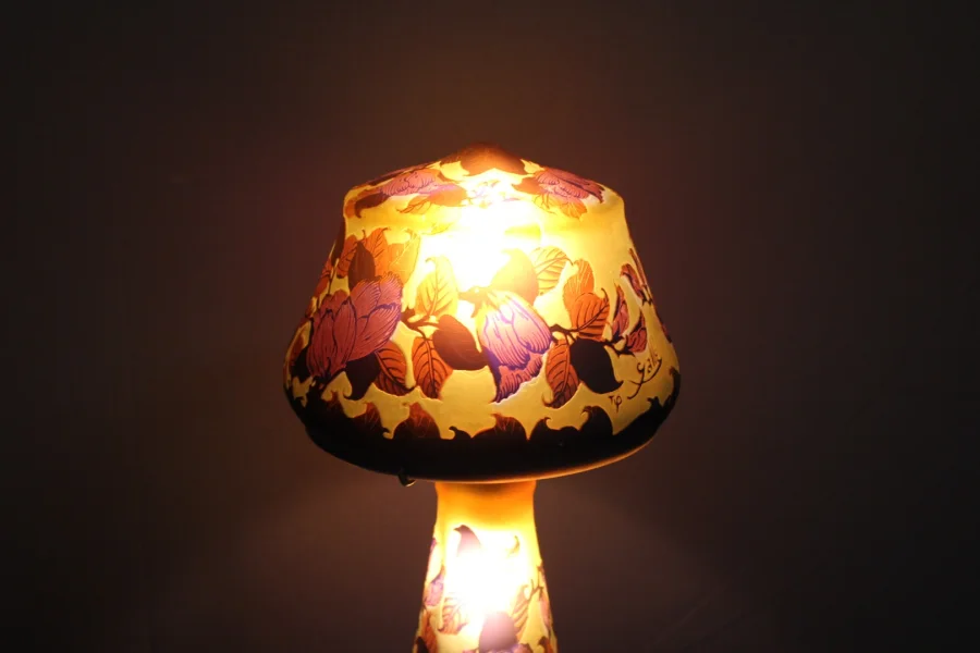 Lampe Champignon En Pâte De Verre Gallé Tip