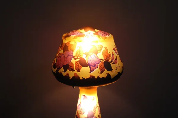 Lampe Champignon En Pâte De Verre Gallé Tip