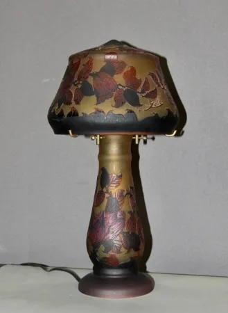 Lampe Champignon En Pâte De Verre Gallé Tip