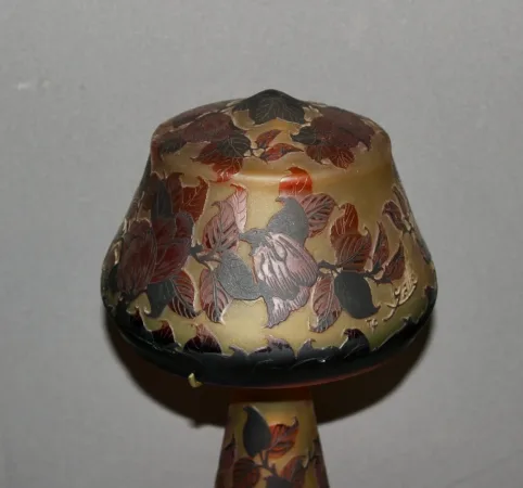 Lampe Champignon En Pâte De Verre Gallé Tip