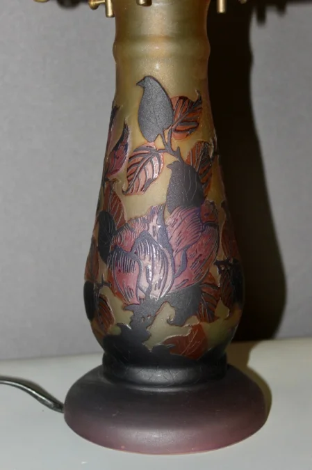 Lampe Champignon En Pâte De Verre Gallé Tip