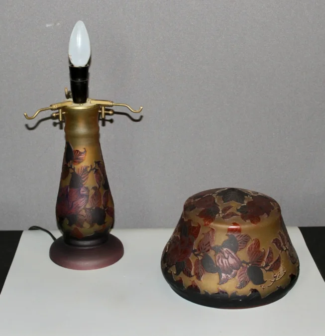 Lampe Champignon En Pâte De Verre Gallé Tip