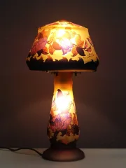 Lampe Champignon En Pâte De Verre Gallé Tip